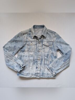 GAP Blue Bleached Denim Jacket Womens Size M